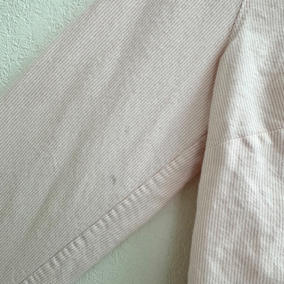 J.Crew Soft Pink and White Striped Button Down Popover Shirt - Picture 4 of 4